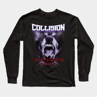 Metal head - Collision- metal music dark T-shirt design Long Sleeve T-Shirt